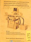 Jakobsens-Jakobsen SJ24, 10\" x 24\" Surface Grinder, Parts Manual Year (1974)-SJ24-02
